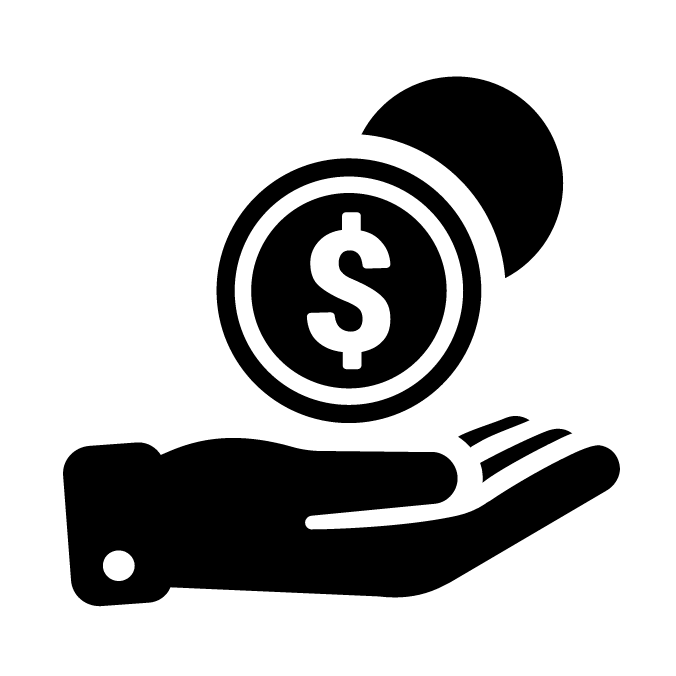 Symbol Hand mit Münze